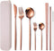 AARAINBOW 8 Pieces Portable Reusable Stainless Steel Flatware Set, Travel Utensils Including Chopsticks, Knife, Fork,