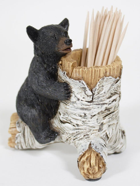 Bear Toothpick Holder - 4 x 3 x 4 Inch Resin Crafted Tabletop Figurine