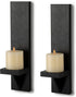 OwnMy Set of 2 Wooden Wall Candle Sconces Rustic Wall Mount Wooden Pillar