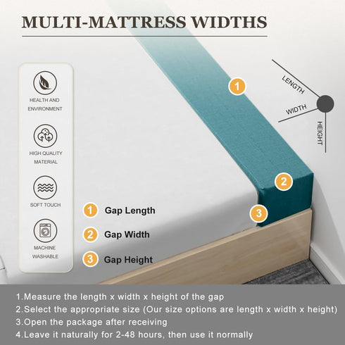 Blue-LxWxH-54 2 10in) Mattress Extender for Twin/Twin XL/Queen/King Bed, Bed Gap/Space/Crack Filler Between Headboard
