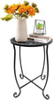 Fashion&cool Side Tables for Small Space, Metal Outdoor Indoor Round Side Table, Small