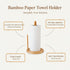Countertop Bamboo Paper Towel Holder, Natural Bamboo Wooden Standing Paper Towel Holder, Free-Standing Kitchen Roll