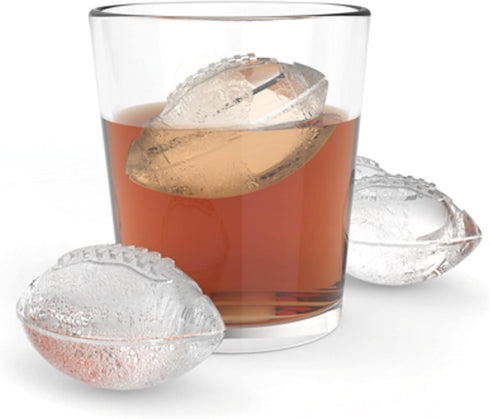 Football Ice Mold Silicone 2 Inch Ice Sphere Maker, Dishwasher Safe, Set of 1 for Sports Fans