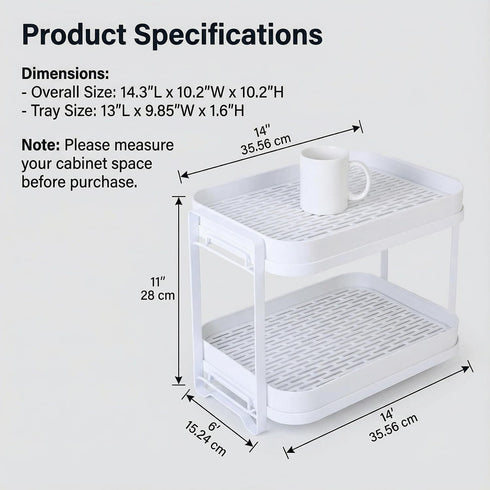 2-Tier Countertop Zosenley Cup Drying Rack with Removable Drainboard, Rust-Proof Iron Mug Organizer, Multi-Purpose