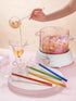 Pink Glass Saucepan, 1.5L/50oz with Lid and Handle, Safe for Pasta, Soup, Milk, Baby Food