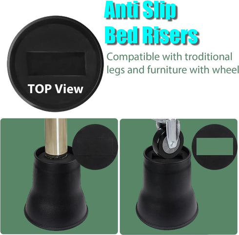 6 Inch, 6 Pack 2200lbs MYMULIKE Bed Risers Heavy Duty Bed Furniture Risers, Lift Up to Round Couch Risers for Sofas