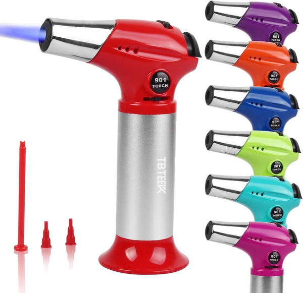 TBTEEK Butane Torch T901, Kitchen Torch with Safety Lock & Adjustable Flame for Cooking, BBQ, Baking, and DIY