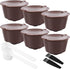 6 Pcs Refillable Coffee Pods Kit, 5.4x3.5 cm Food Grade PP Coffee Capsule with 2 Spoon and 2 Brush