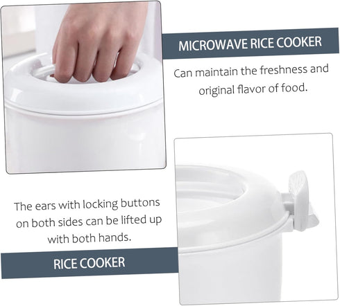 Rice Cooker Small Non-stick Pot, Microwave Rice Maker with Lid, Travel Plastic Japan Portable