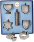 The Dreidel Company Stainless Steel Hanukkah Cookie Cutters, 5 Shapes: Menorah, Dreidel, Star, Maccabee Shield