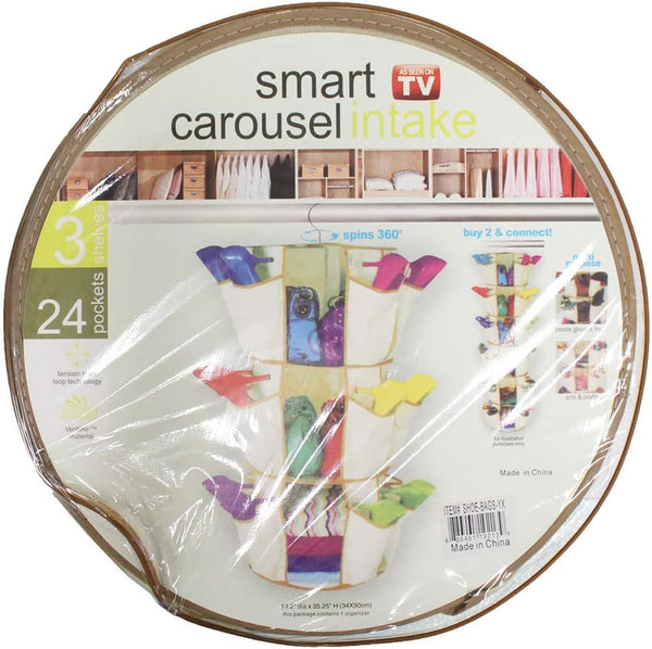 ToolUSA 360° Rotating Closet Carousel Caddy - 35.25" Long, 13" Central Diameter for Organized Storage