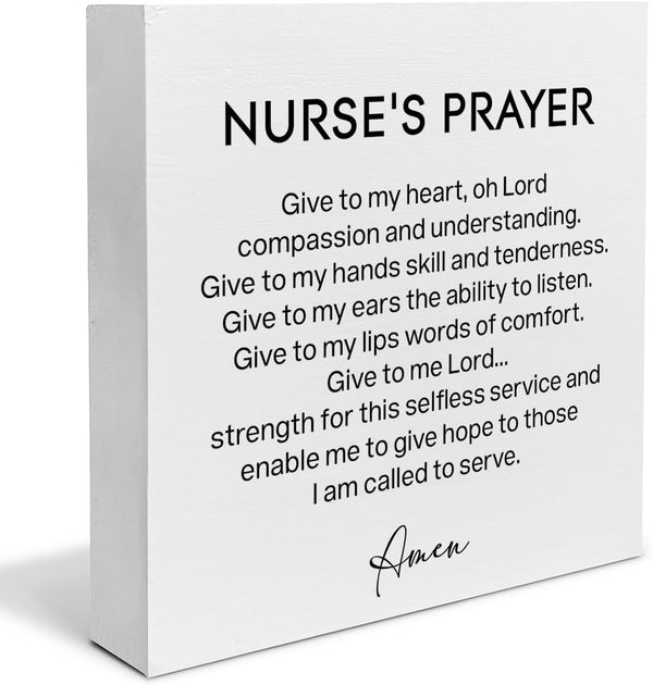 SOFEGY Nurse's Prayer Decor Nursing Graduation Gift Nurse Decorations Home Office Wood Sign