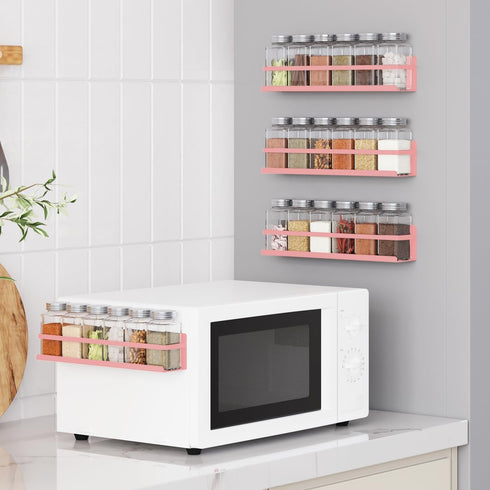 24 4 Pack Magnetic Spice Rack with Jars Magnetic Spice Rack for Refrigerator Spice Jars with Label Magnetic Shelves