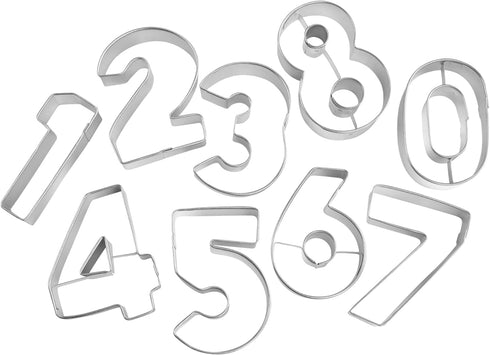 R&M 1-9 Number Cookie Cutters with Cut-Outs, 2.5” 9-Piece Gift Set - Baking Tools