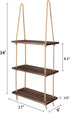 3 Mkono Hanging Shelves Tier Rustic Wood Floating Wall Shelves Photo Plant Display Hanging Storage Shelf Home Decor