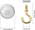 Mini Brass Plated Ceiling Screw Hooks, 50 Pcs (1 inch), Gold, Hanging Cup Hooks for Plants and Decorations