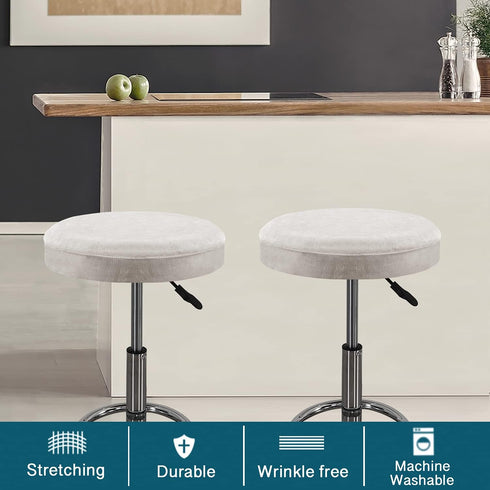 GAMUKAI 2 Pack 14"-16", Counter, Round Bar Stool Covers Stretchable Round Vanity Stool Cover, Fits Diameter Elastic Hem