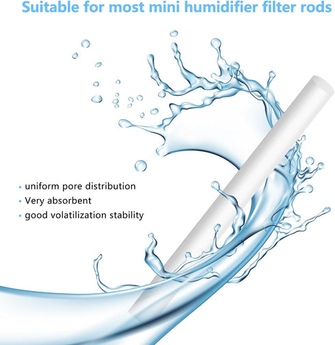 Besky 10 Pieces Small Humidifier Sticks, Filter Replacement Wick for Cool Mist Humidifiers, Portable Diffuser