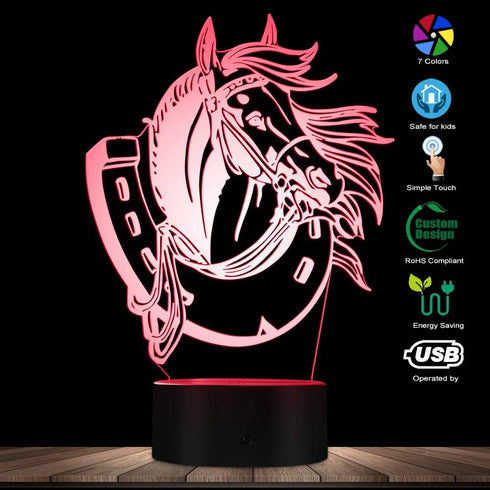 The Geeky Days Horse Modern Lighting - 3D Optical Illusion Light USB Night Lamp for Home Table Desk Decor