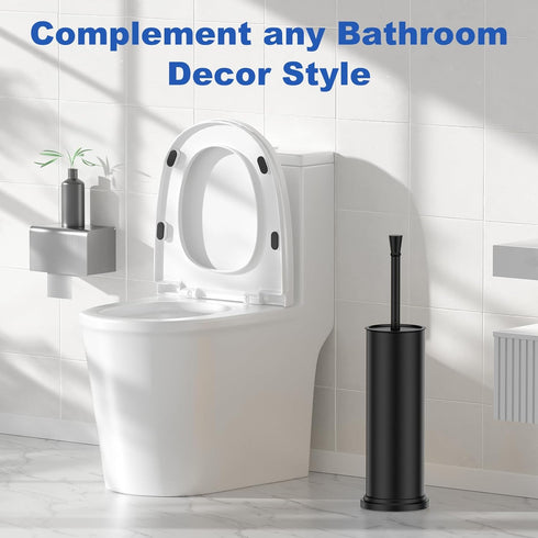 Set304 Toilet Brush and Holder Stainless Steel Heavy Duty Toilet Bowl BrushRemovable Inner Bowl and Splash