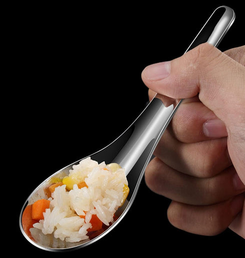 2 Pieces Stainless Steel Soup Spoons, 5.7 x 1.57 Inches, Dinner Spoons for Home Restaurant Use, Silver