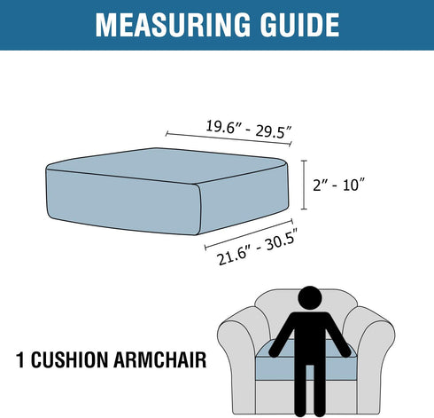 H.VERSAILTEX Velvet Stretch Couch Cushion Cover, Plush Slipcover for Chair Cushion, Furniture Protector Sofa Cover (1