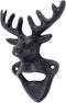 Treasure Gurus Cast Iron Wall Mount Deer Antlers Beer/Soda Bottle Opener