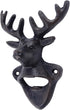 Treasure Gurus Cast Iron Wall Mount Deer Antlers Beer/Soda Bottle Opener