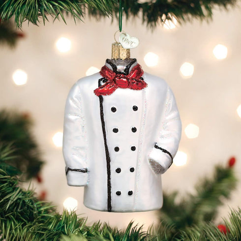 Old World Christmas Chef's Coat Glass Blown Ornament for Christmas Tree, 4x4