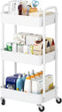 Laiensia 3-Tier Rolling Cart with Wheels,Multifunction Utility Storage Carts, Kitchen Storage Organizer,Mobile