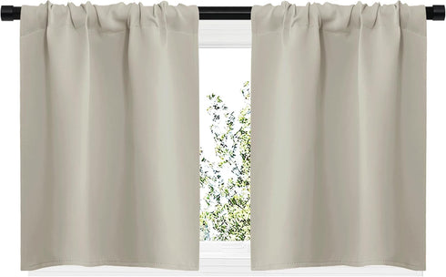 NICETOWN Blackout Curtains for Living Curtains, Room Darkening Window Curtain Panels, Easy-Care Solid Thermal Insulated Draperies/Drapes for Daughter Room (Natural, 2 Panels, 29 by 20) by NICETOWN