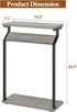 Livofloral Narrow End Tables for Small Spaces, Skinny Grey Side Table Living Room, Small Narrow Side Table for Couch
