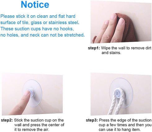 30 Pieces Mini Suction Cups, 20mm Clear PVC Plastic Sucker Pads for Festival Decoration, Wall Glass Home Car