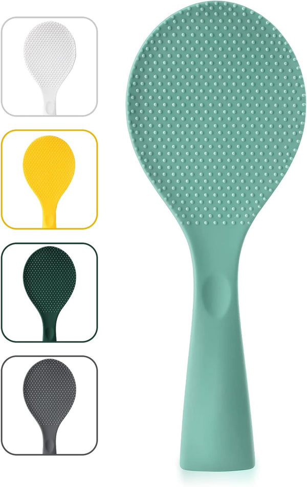 FireKylin Rice Paddle, Silicone Standing Rice Spatula, Non Stick Rice Spoon for Rice Cooker (Aqua)