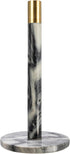 Modern Marble Paper Towel Holder with Brass Detail, Grey