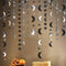 Cheerland Black Silver Moon Decoration - Star and Gothic Summerween Decor Garland for Birthday and Halloween