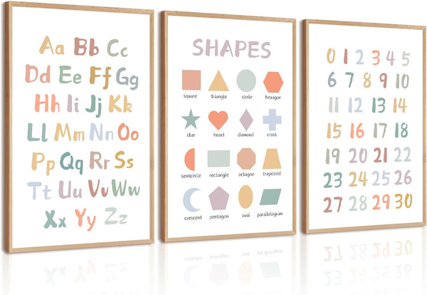Pennclys Kids Playroom Wall Art Decor Nursery ABC Alphabet Poster Play Room Canvas