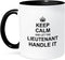 3dRose "Keep Calm and Let the Lieutenant Handle it" Funny Career Job Pride Gift Two Tone Mug, 11 oz, Black