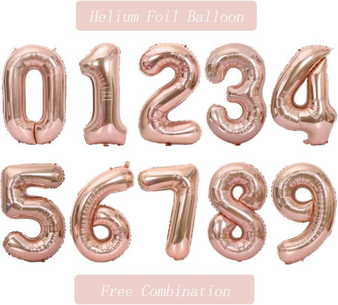 Tellpet Number 2 Balloon, 40 Inch, Rose Gold