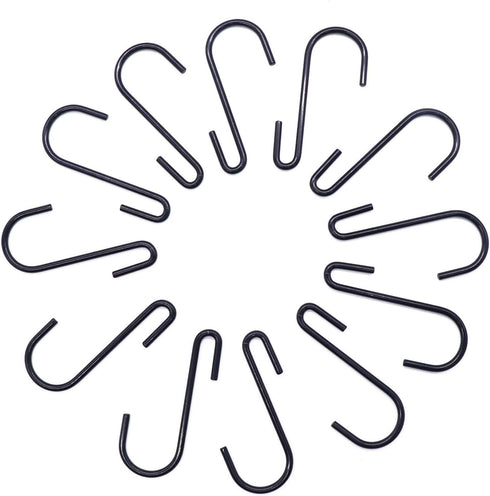 24 Pack ESFUN 3 inch Heavy Duty S Hooks, Black S Shaped Hanging Hooks for Kitchenware & More