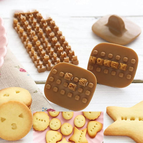Pack of 100 Alphabet Number Letter Cookie Cutters, Set Stamp Press Biscuit Fondant Decorating Tools