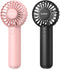 2-Pack Handheld Fan Portable Fan for Travel, 3 Speeds Mini Battery Operated Fan with Base Lanyard, Pink+Black