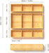 Bamboo Drawer Organizer Box 12.5'' X 12.5'' X 2'', Adjustable 3 Individual Storage Containers Drawer Divider for Kitchen, Bathroom, Makeup, Junk, Dresser, Pantry by DUJEN