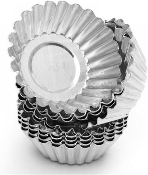 Non-Stick Egg Tart Molds, Carbon Steel Mini Baking Cup, Reusable Round Muffin Cups for Pies, Desserts