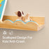 Set 4 Decor(Natural,40cm) Scalloped Baby Book Shelf,Floating Shelves for Wall of Natural Solid Pine Wood Nursery