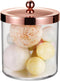SheeChung Premium Apothecary Jar, 50 Oz. Large Clear Plastic Container with Rust Proof Stainless Steel Lid, Storage