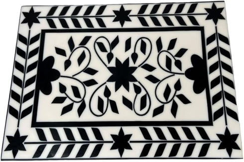 collectiblesBuy Handmade Rectangular Keepsake Wooden Storage Box, Classic White Base Floral Design Jewelry Organizer