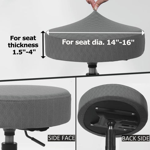4 Dia.14-16, 4 Counts, BUYUE pcs Bar Stool Covers Luxury Crease-Resistant Jacquard Fabric Stretch Washable Vanity Stool
