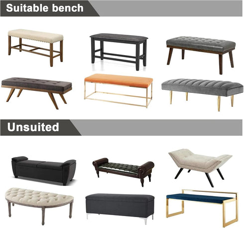 Lebaley 42-54 inch 14-18" Stretch Jacquard Ottoman & Bench Cover Removable Washable Slipcover for Rectangular Benches