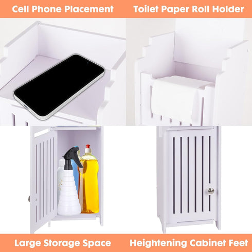 LuiceABC Toilet Paper Holder Stand, Over The Toilet Storage Cabinet for Bathroom, Slim Corner Shelf for Small Space